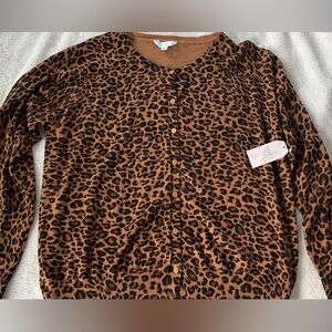 Time and Tru Animal Print Cardigan